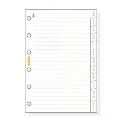 FINOCAM Recambio Agenda C275 CLASSIC 602 73X114 Indice Cartulina A-Z 12 Pest.