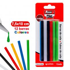 FIXO Blister 12 Barras Cola Colores 7,5X100mm
