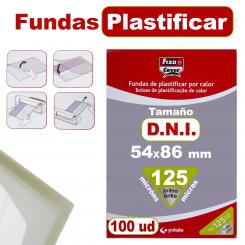 FIXO Caja 100 Fundas de Plastificar Brillo 54X86mm 125My