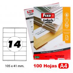 FIXO Caja 100H.A4 Etiquetas C/Rectos 105X41 mm