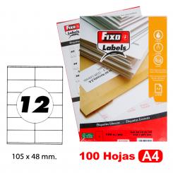 FIXO Caja 100H.A4 Etiquetas C/Rectos 105X48 mm