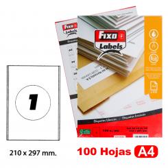 FIXO Caja 100H.A4 Etiquetas C/Rectos 210X297 mm