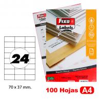 FIXO Caja 100H.A4 Etiquetas C/Rectos 70X37 mm