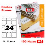 FIXO Caja 100H.A4 Etiquetas C/Romo 63,5X33,9mm