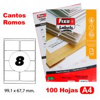 FIXO Caja 100H.A4 Etiquetas C/Romo 99.1X67.7 mm