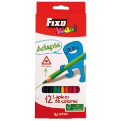 FIXO Caja 12 Lapices colores FIXO Adapta Triang.