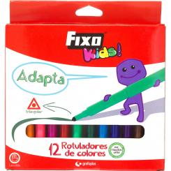 FIXO Caja 12 Rotuladores Adapta Triangular