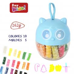 FIXO KIDS Buho Plastilina 18 colores 162G + 5 Accesorios Azules