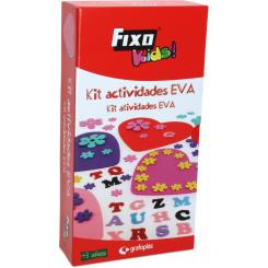 FIXO KIDS Kit 25 Figuras goma EVA Corazón + Sticks Adhesivas