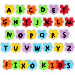 FIXO KIDS Pack 100 Figuras Goma Eva Adhesivas Letras Puzzle