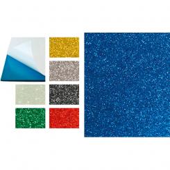 FIXO KIDS Pack 5 láminas Goma Eva adhesivas con purpurina 40x60 Plata