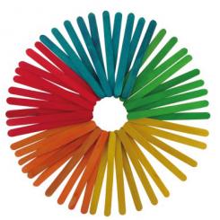 FIXO KIDS Pack 50 Palos De Madera de colores Finos 11,4