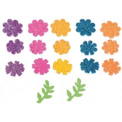 FIXO KIDS Pack 58 Figuras Goma Eva adhesivas con purpurina Flor