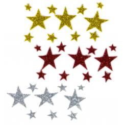 FIXO KIDS Pack 78 Figuras Goma Eva adhesivas con purpurina Estrellas