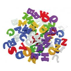 FIXO KIDS Pack 78 Figuras Goma Eva adhesivas con purpurina Letras