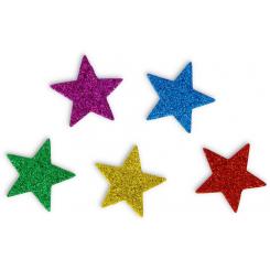 FIXO KIDS Pack 120 Figuras Goma Eva Adhesiva con purpurina Estrellas
