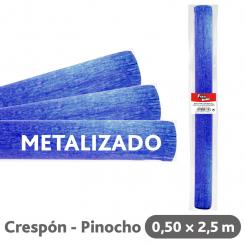 FIXO KIDS Rollo Papel Crespón 0,50X2,5M. 35G. Azul Metalizado