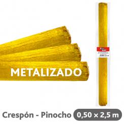 FIXO KIDS Rollo Papel Crespón 0,50X2,5M. 35G. Oro Metalizado