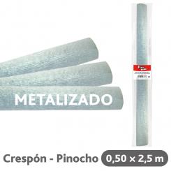 FIXO KIDS Rollo Papel Crespón 0,50X2,5M. 35G. Plata Metalizado