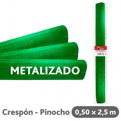 FIXO KIDS Rollo Papel Crespón 0,50X2,5M. 35G. Verde Metalizado