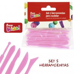 FIXO KIDS Set 5 Herramientas para Modelar Rosa
