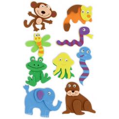 FIXO KIDS Set Figuras Goma Eva 3D Adhesivos Animales 1