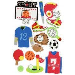 FIXO KIDS Set Figuras Goma Eva 3D Adhesivos Deportes