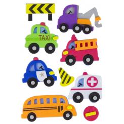 FIXO KIDS Set Figuras Goma Eva Adhesiva 3D Vehicul