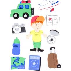 FIXO KIDS Set Figuras Goma Eva Adhesiva 3D Viaje