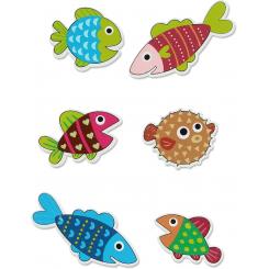 FIXO KIDS Set Figuras Madera  Peces Adhesivas