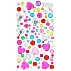 FIXO KIDS Set Adhesivos Brillantes Corazones y Círculos colores surtidos