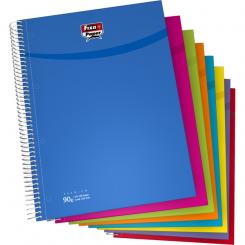 FIXO Libreta Cuaderno espiral Forrado Cuadriculado 5mm A5 100H/90G fucsia