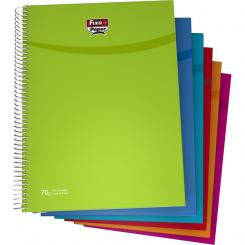 FIXO Libreta Cuaderno espiral PP.Cuadriculado 4mm Fº 100H/70G verde Claro