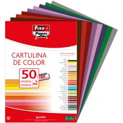 FIXO Pack 15 Cartulinas 180Gr A4 rojo Navidad