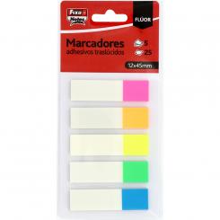 FIXO Pack 5 Banderitas adhesivas Marcadores   25H 12X45mm Fluor