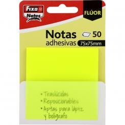 Fixo Pack 50 Notas adhesivas 75X75Mm Amarillo Neón