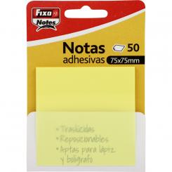 Fixo Pack 50 Notas adhesivas 75X75Mm Amarillo Pastel