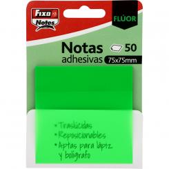 Fixo Pack 50 Notas adhesivas 75X75Mm Verde Neon