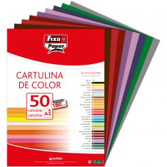 FIXO Paquete 50 Cartulina 180G.A3 Granate