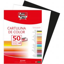 FIXO Paquete 50 Cartulina 180G.A3 negro