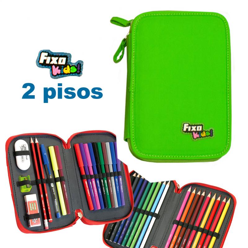 fixo-plumier-fixo-kids-2-pisos-verde