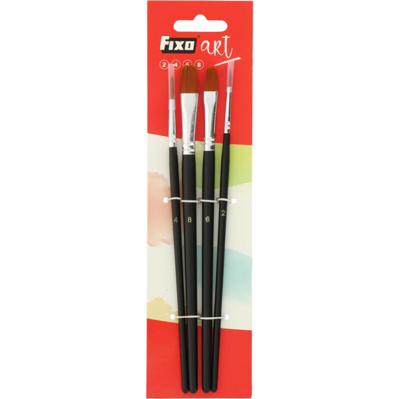 fixo-set-4-pincel-2lengua-2-redondos-fixoart