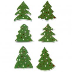 FIXO Set Figuras Madera Arbol Navidad Adhesiva