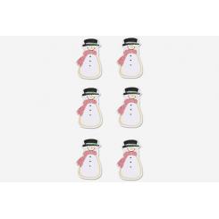 FIXO Set Figuras Madera Muñecos Nieve Adhesivas