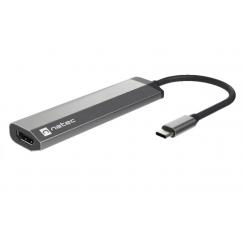 NATEC Fowler Slim Alámbrico USB 3.2 Gen 1 (3.1 Gen 1) Type-C Negro, Cromo