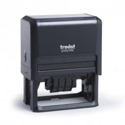 TRODAT Fechador Printy con placa PERSONALIZADO 75x38mm Negro almohadilla negra
