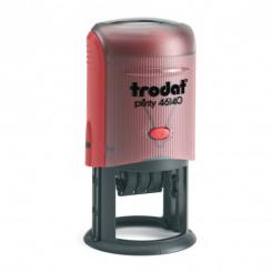 TRODAT Fechador Printy Redondo PERSONALIZADO 40mm diámetro Rojo almohadilla negra