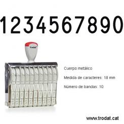 TRODAT Numeradores MANUAL A Bandas De Goma Serie Classica 10 bandas 18mm