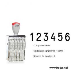 TRODAT Numeradores MANUAL A Bandas De Goma Serie Classica 6 bandas 15mm