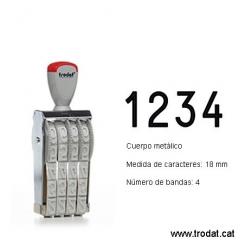 TRODAT Numeradores MANUAL A Bandas De Goma Serie Classica 4 bandas 18mm